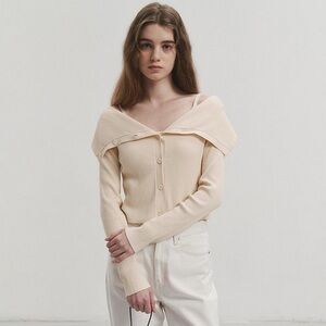 Cream Off-Shoulder Women's Sweater